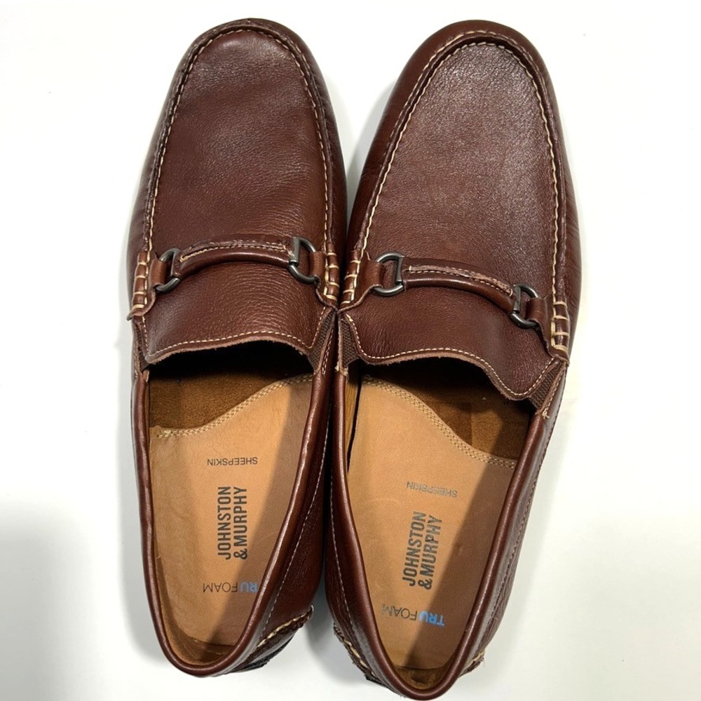 Johnston & Murphy‎ Buckle Drivers Mahogany Full Grain Men's Shoes Brown US 12M - Picture 7 of 9